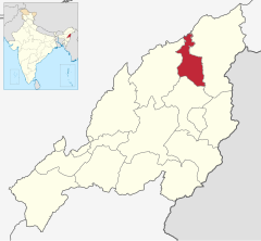 Localizacion del districte de Longleng en Nagaland