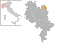 Locatie van Grazzano Badoglio in Asti (AT)