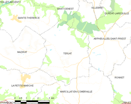 Mapa obce Terjat