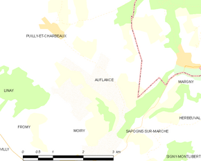 Poziția localității Auflance