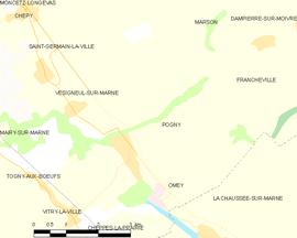 Mapa obce Pogny