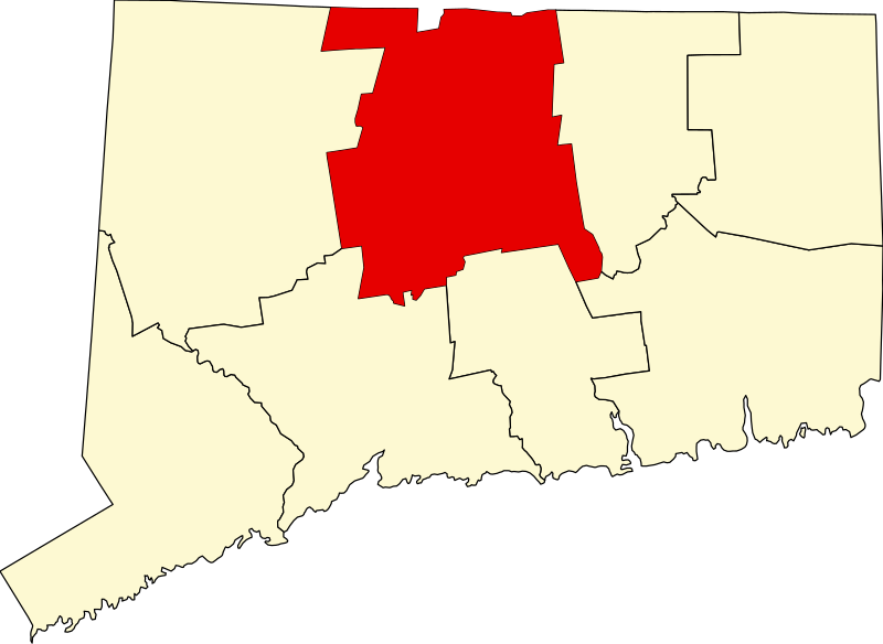 Datei:Map of Connecticut highlighting Hartford County.svg