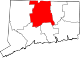 State map highlighting Hartford County