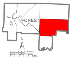 Map of Forest County, Pennsylvania highlighting Jenks Township