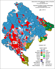 Ethnic structure of Montenegro by settlements[130]