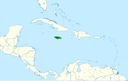 Distribución geográfica del copetón jamaicano.