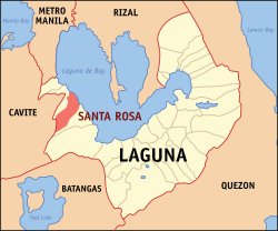 Map of Laguna showing the location of Santa Rosa