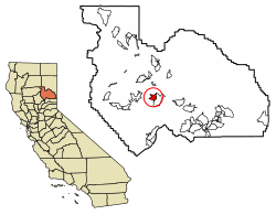 Location in Plumas County and the state of California