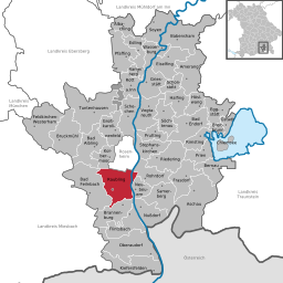 Läget för Raubling i Landkreis Rosenheim