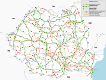 Romania's road network Romania-drumuri.svg