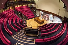 The Royal Institution Lecture Theatre. Here Michael Faraday first demonstrated electromagnetism. Royal Institution Lecture Theatre.jpg