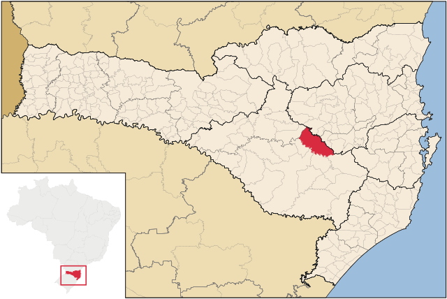 Localização de Otacílio Costa em Santa Catarina