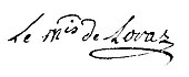 signature de Louis-Catherine de Loras