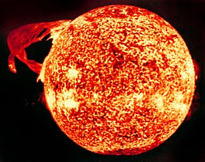 An view of solar flare Sun taken by Skylab III...