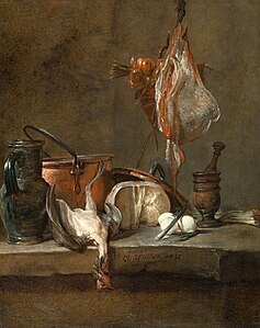 Nature morte à la raie et au panier d'oignons, 1731 – North Carolina Museum of Art, Raleigh.