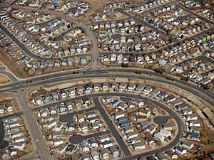 Suburban sprawl in Colorado Springs, Colorado