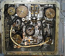 A look inside the TDC showing the motors driving the Position Keeper. Torpedo Data Computer, interior.jpg