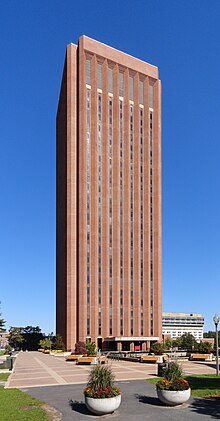The W. E. B. Du Bois Library is the world's third tallest library and the tallest university library. W.E.B. DuBois Library.jpg