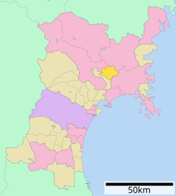 Location of Wakuya in Miyagi Prefecture