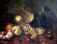 Νεκρή φύση με φρούτα, ελαιογραφία σε μουσαμά, 55 x 64 εκ., ιδιωτική συλλογή