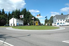 De rotonde in Losheimergraben (België)