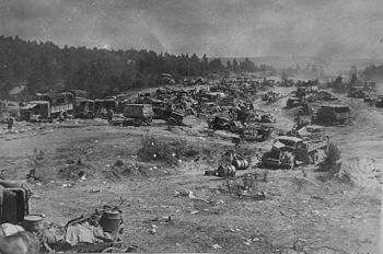Знищена військова техніка німецької 9-ї армії поблизу Бобруйська (Білорусь) у кінці червня 1944 року