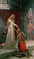 Τελετουργία (Accolade) που απεικονίζει μια κυρία να χρήζει έναν άνδρα ιππότη, κεντρική πράξη που προσέδιδε ιπποτισμό