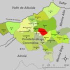 Расположение муниципалитета Альмудайна на карте провинции