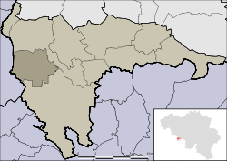 Location of Angreau in Honnelles