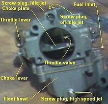 1979 Evinrude Type I side draft carburetor Annotated rude carb.JPG