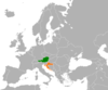Location map for Austria and Croatia.