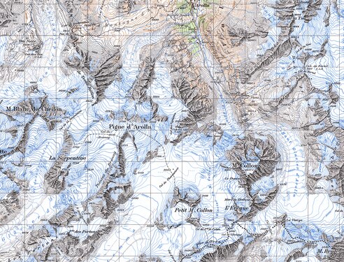 Pigne d’Arolla auf der Landeskarte der Schweiz 1:50'000, Ausgabe 1968