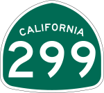 Straßenschild der California State Route 299