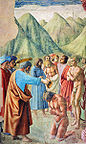 Chrzest nawróconych, Masaccio