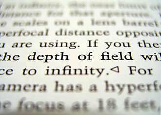 Text on a page that is partially in focus, but mostly not in varying degrees DOF-ShallowDepthofField.jpg