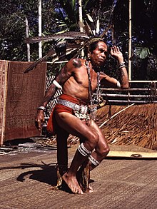 Dayak people in Borneo Dayak dancer, Sarawak.jpg