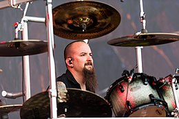 Wengren performing with Disturbed in 2016