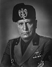 The fascist dictator Benito Mussolini titled himself Duce and ruled the country from 1922 to 1943. Duce Benito Mussolini.jpg