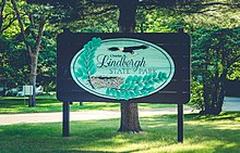 Entrance sign at Charles A. Lindbergh State Park Entrance - Charles A. Lindbergh State Park, Minnesota (34561082623).jpg
