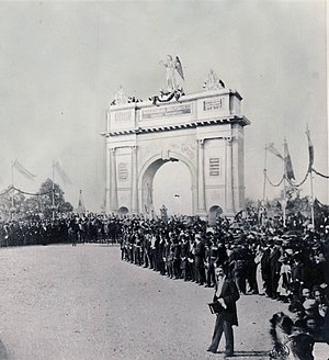 Franz Mandy - Intoarcerea victorioasa in Bucuresti a armatei romane de pe frontul din Bulgaria.jpg