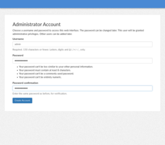 Second step in FreedomBox configuration wizard is the creation of an administrator account