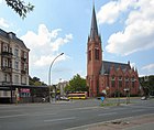 Die Kirche „Zum Guten Hirten“ auf dem Friedrich-Wilhelm-Platz