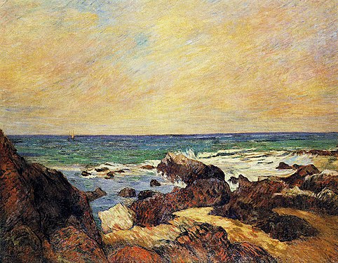 Les Rochers dans la mer, de Paul Gauguin, 1886.
