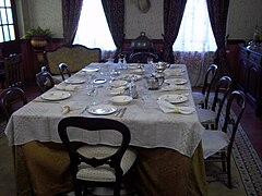 The dining room in the mine manager's house.