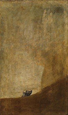 Perro semihundido, Goya