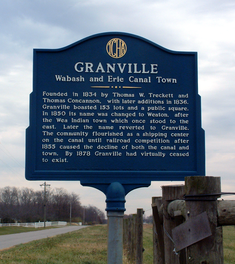 The historical marker near Granville.