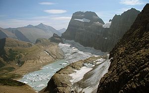 Grinnell Glacier in Glacier National Park (US)...