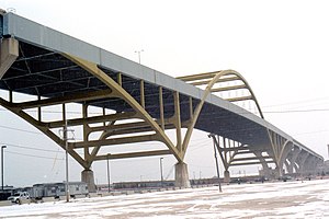 The Hoan Bridge in Milwaukee, Wisconsin, USA.