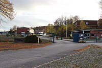 Zufahrt und Wachgebäude der ehemaligen Husarenkaserne der Bundeswehr in Sontra