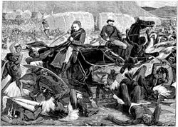 Az isandlwanai csatáról készült korabeli illusztráció.